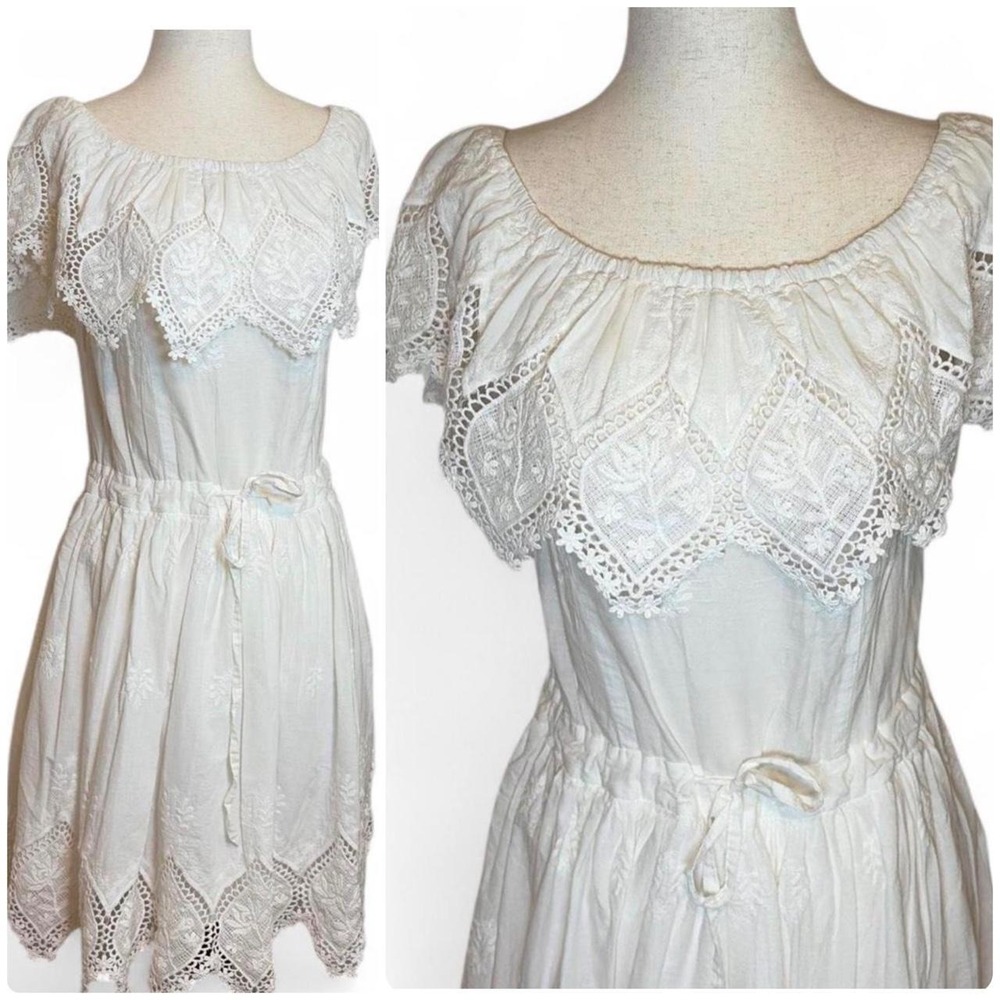 White Lace Eyelet Dress
